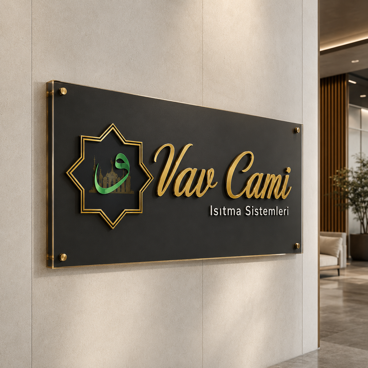 Vav Cami Isıtma Sistemleri logolu kurumsal tabela